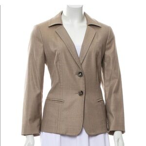 MaxMara Wool Silk Blend Taupe Tan‎ Double Button Fitted Women’s Blazer Size 6
